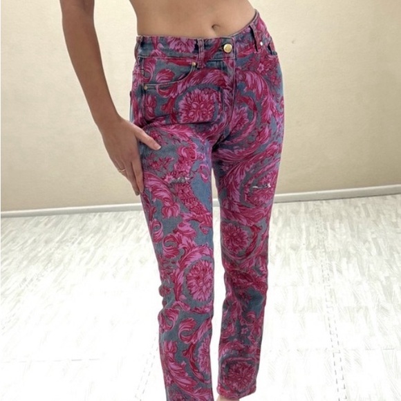 Vintage Versace Floral painted Jeans - Picture 15 of 15